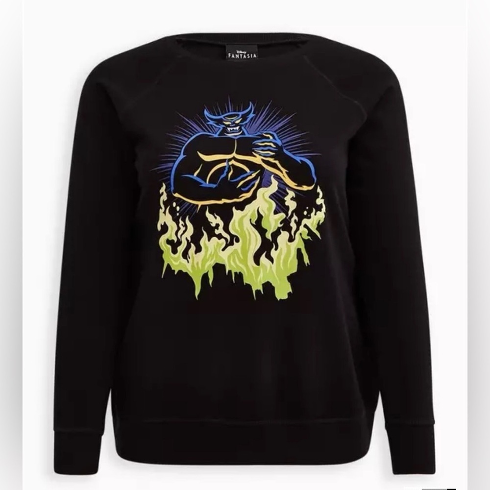 Disney Black Fantasia Chernabog Wings Fleece Sweatshirt Size 4X (26)